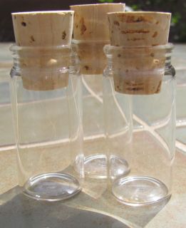 10 Glass Vial Bottle Jar Stopper Cork spice bead wedding party favor
