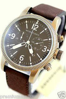 military watch BU7810 antique gold plated brown leather chronograph