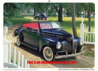 1940 Plymouth P 10 Deluxe Convertible Coupe hard to find classic car