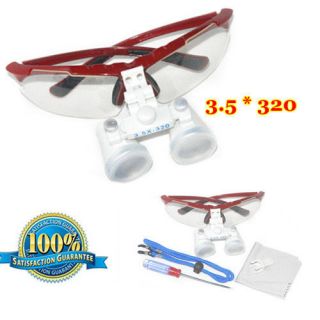 2013 Dental Loupes 3.5X 320mm Binocular Surgical RED colors Dentist