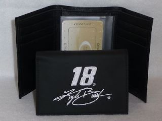 Kyle Busch #18 NASCAR Embroidered Leather TriFold WALLET New