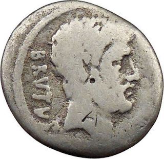 JUNIUS BRUTUS Julius Caesar Assassin 54BC Silver Ancient Roman Coin