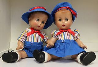 Candy Kid dolls Effanbee boy/girl striped twins set EC no box