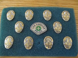 LAPD Mini Police Collector Pins ~ 11 Mini Badges in this set