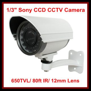 Camera 650TVL 130ft IR Outdoor 1/3 Sony CCD 12mm Lens Security Camera