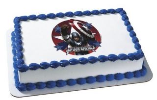 CAPTAIN AMERICA MARVEL Cake Party Supplies Birthday EDIBLE Topper Kit