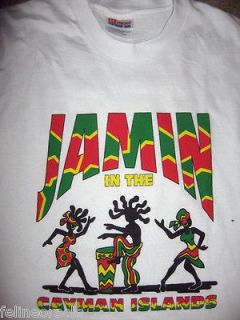 Mens NWOT White JAMIN IN THE CAYMAN ISLANDS T Shirt Medium