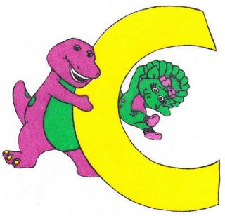 BARNEY & BABY BOP ABC LETTER C FABRIC APPLIQUES CHARACTER IRON