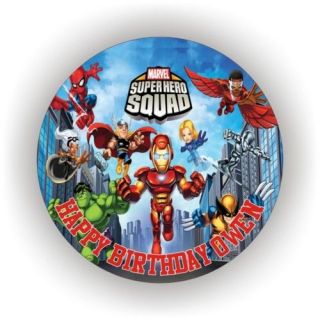 SUPER HERO SQUAD EDIBLE ICING BIRTHDAY CAKE TOPPERS