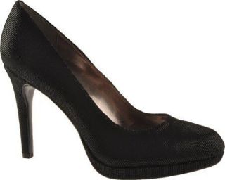 Calvin Klein Womens Black Shoes Odette textured Silky Suede Platform