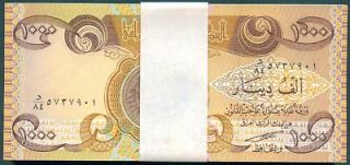 IRAQ NEW 1000 DINARS (2003) 5 BUNDLES (500 PCS)  1/2 MILLION IRAQI