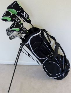 NEW Mens Golf Complete Set Driver Wood Hybrid Irons Putter Stand Bag