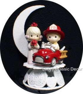 Fireman Engine PRECIOUS MOMENTS figures Wedding Cake Topper