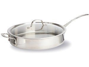 Calphalon Tri Ply 5 Quart Stainless Steel Saute Pan with Cover New in