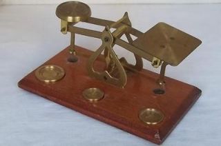 LOVELY LOOKING BRASS POSTAL LETTER SCALES & WEIGHTS.