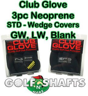 Club Glove 3pc Neoprene Standard WEDGE Cover Set Black
