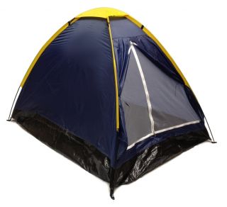 BLUE DOME CAMPING TENT 7x5   2 Person, Two Man NAVY YELLOW Sealed