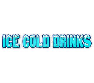 ICE COLD DRINKS Concession Decal drink beer water sign signs cart