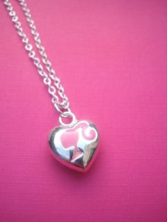 PINK BARBIE HEAD CAMEO HEART NECKLACE KITSCH CUTE RETRO DOLL 80s