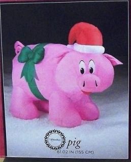 Gemmy Airblown Inflatable Pig Santa Claus Christmas