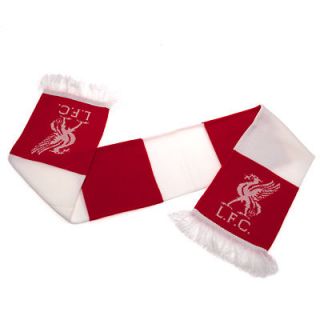 LIVERPOOL FC Official Red White Jacquard Bar Scarf Knit