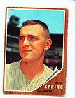 JACK SPRING 1962 Topps #257 Very Good Condition LOS ANGELES ANGELS