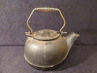Cast Iron Kitchen Water Coffee Tea Pot Camp Fire Stove Kettle Cookware