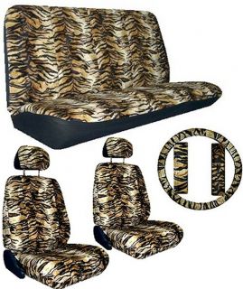 Tan Gold Snow Tiger Car SUV Truck Seat Covers & Accessories #1