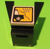 LEGO® Rare 1988 Car wash TILE & Yellow & Black CONTAINER BOX Classic