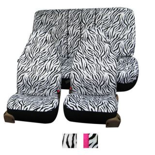 Zebra Print Seat Covers Airbag Ready W. Attached Front Headrest
