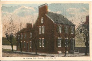 Old Cannon Ball House Winchester Virginia VA Postcard