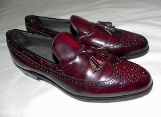 Footjoy Classics Dark Cherry Leather Wingtip Tassel Golf Shoes 9A 9 A