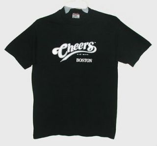 Mens Vintage T Shirt CHEERS BOSTON 1993 Black 100% Cotton Large USA