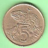 TEN NEW ZEALAND 5 CENT COINS   1967