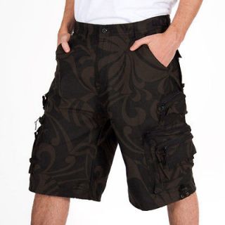 BDU/Army Black Brown Floral Flower Cargo Camo Camouflage Shorts 28