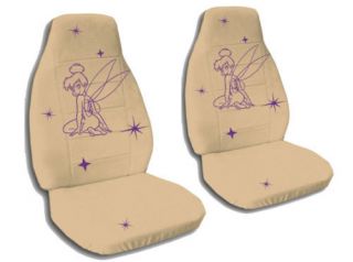 CUTE SET OF TINKERBELL ON TAN CAR SEAT COVERS + swc