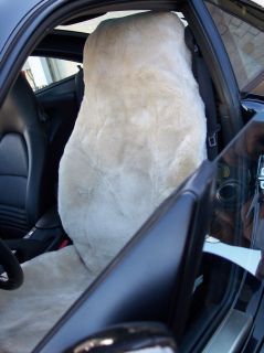 DOUBLE CAP Sheepskin seat covers High Back One piece (Tan or Dark Gray