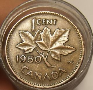ROLL (50 COINS) UNSEARCHED CANADIAN OLD CENTS~ALL FROM THE 1950S~FREE