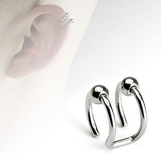 Fake Cartilage Clip On Bead Rings EARRING BODY JEWELRY