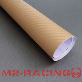 60 inches 3D Twill Weave GOLD Carbon Fiber Vinyl Wrap Decal Film Sheet