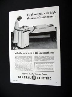 GE General Electric Inductotherm diathermy unit 1956 print Ad