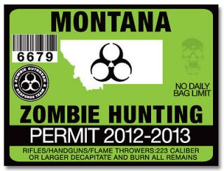 MONTANA ZOMBIE HUNTING PERMIT FORD F150 TRUCK SLED JEEP WRANGLER
