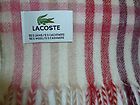 Lacoste Cashmere & Wool Checked Scarf   Strawberry Colour