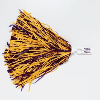 LSU Louisiana State Tigers Set of 2 Rooter Pom Poms Licensed NCAA New