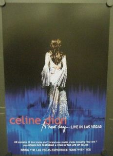 CELINE DION DOUBLE SIDED MINI PROMO POSTER FLAT A NEW DAY LIVE IN LAS