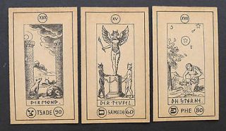 Antique Vintage Daytyanus Tarot Cards Deck, Germany ca 1920