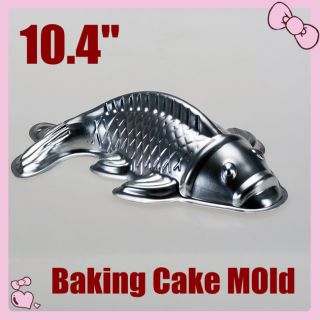 Aluminum Cake Pan Tin 3D Golden Carp Fish Mold Mould 10.4 Big Size