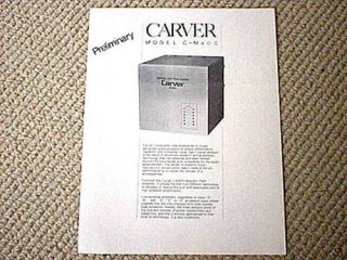 Carver C M400 power amplifier brochure catalogue