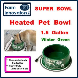 HEATED ELECTRIC DOG CAT PET WATER BOWL DISH OUTDOOR WATERER GREEN