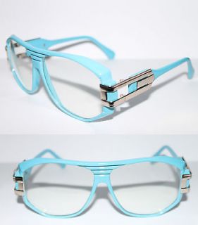 Cazal Design Nerd Glasses Clear lens 80s Retro Mens Blue Slv Gazelle